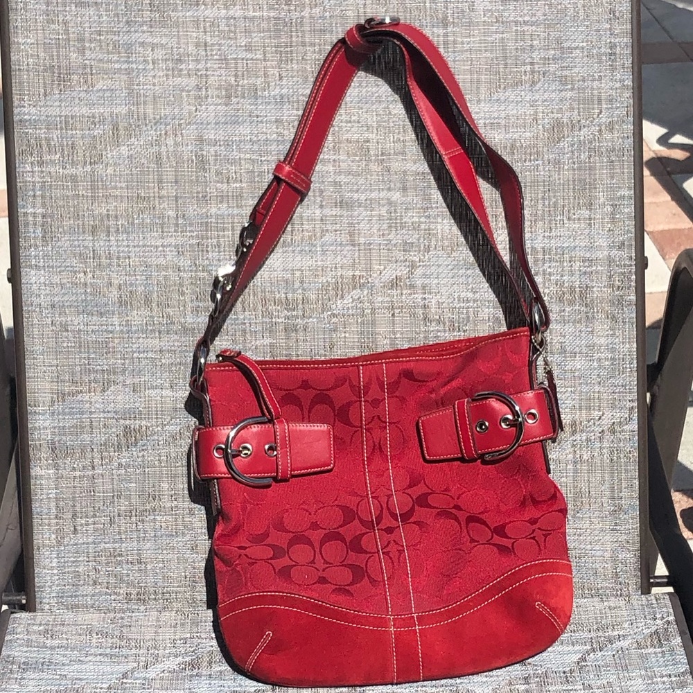 Coach shoulder bag crossbody - red